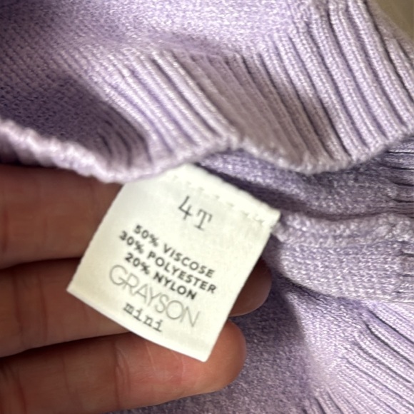 Grayson mini girls purple knit matching shorts set size 4t - Picture 6 of 7